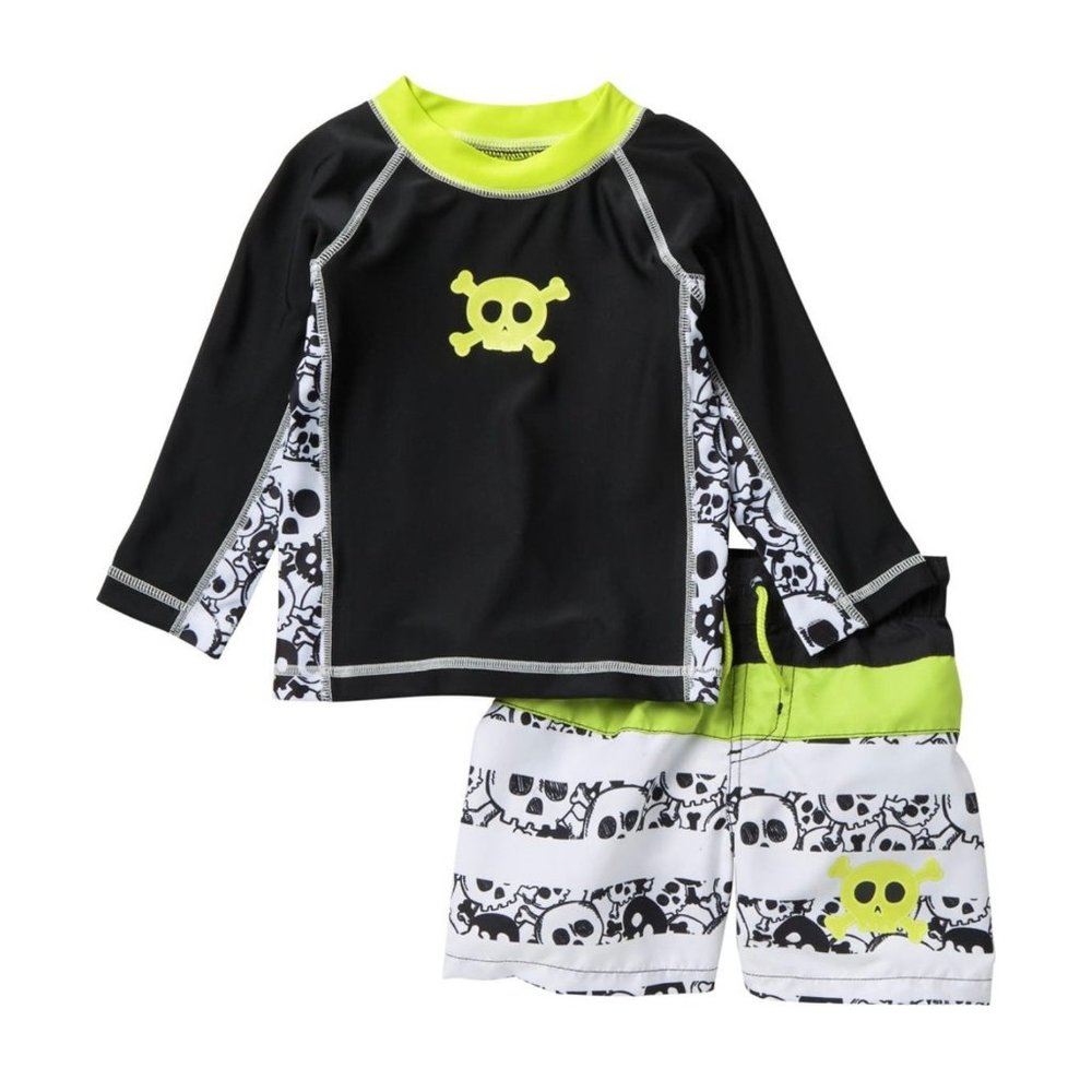 KOALA Crossbones Rashguard 2-Piece Swim Set NEW WITH TAGS